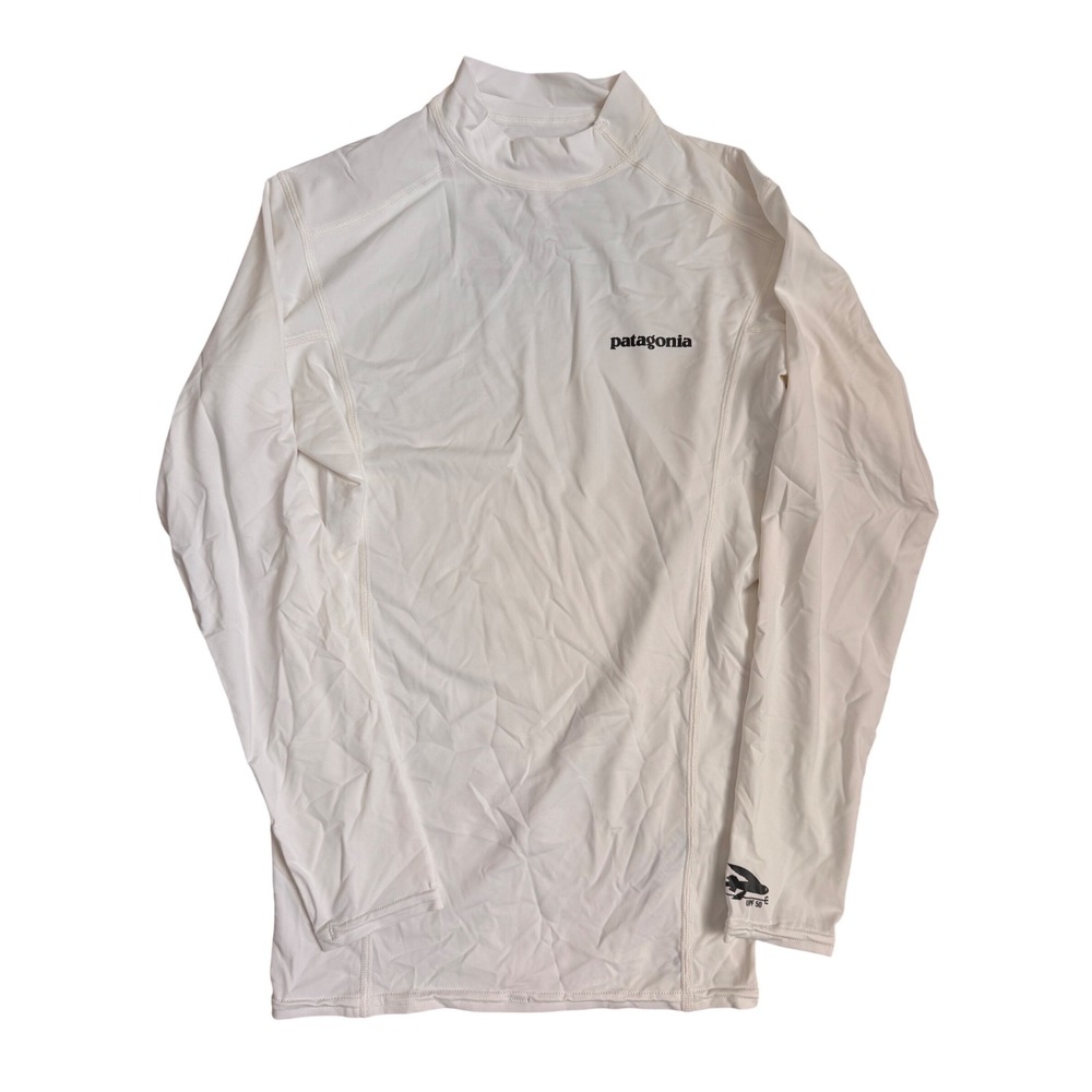 Patagonia Mens XS Long-Sleeved R0 Surf Top‎ White Rashguard UPF 50 86141  NWOT